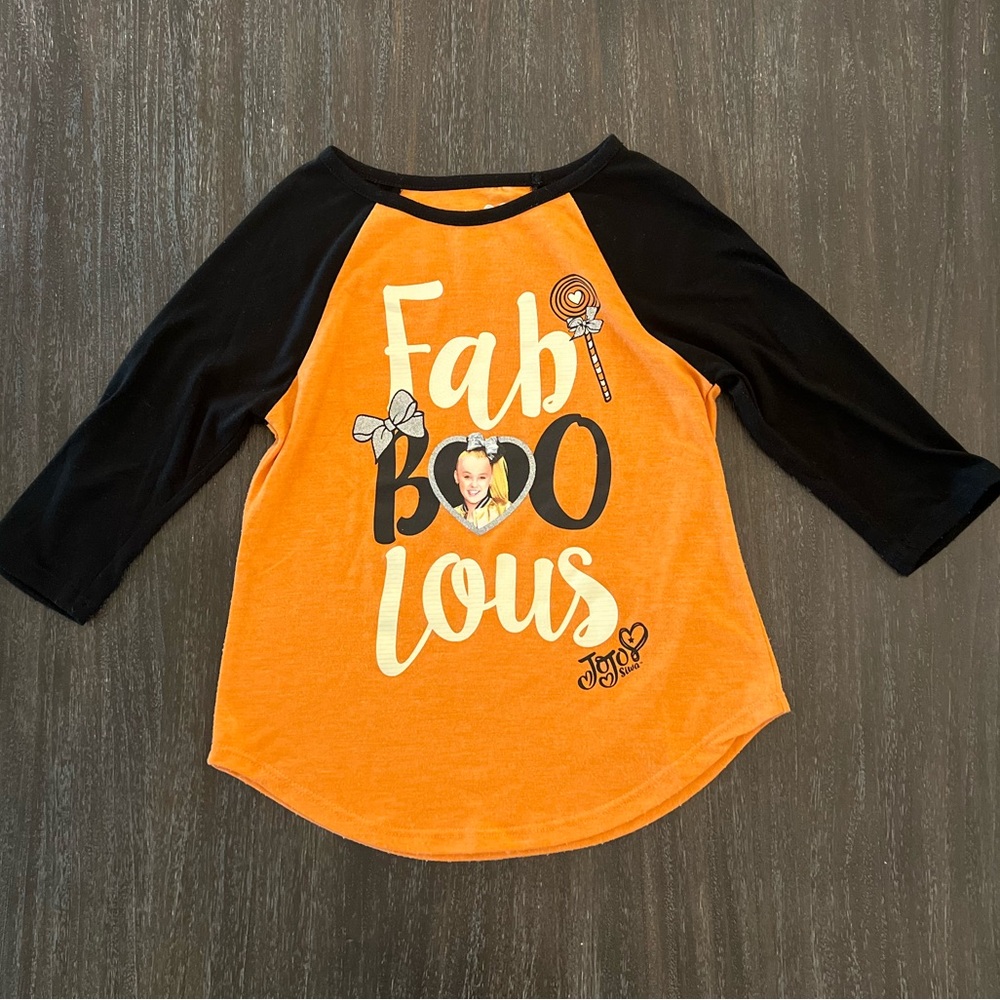Nickelodeon JoJo Siwas Girls Halloween Long Sleeve Orange Black Shirt S (6/6X)
